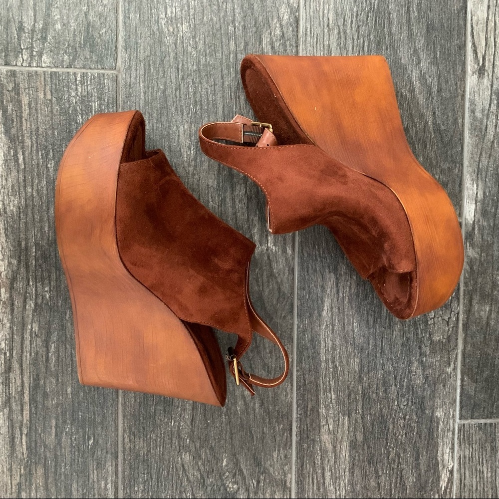 Madden Girl Brown Faux Suede Wedges